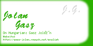 jolan gasz business card